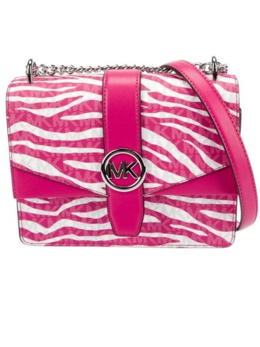 Michael Kors Greenwich Medium Flap Crossbody Bag Dragonfruit Pink